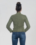 Violetta Bis - Giacca Donna Verde in Pelle Camoscio | Leather Trend