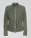 Violetta Bis - Giacca Donna Verde in Pelle Camoscio | Leather Trend