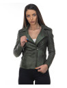 Chiodo in Pelle Donna Verde - Giselle | Leather Trend