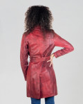 Women's Bordeaux Leather Coat – Viviana | Leather Trend