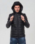 Piumino da uomo mod. Berlino nero in vera pelle 100% made in Italy