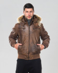 Men's leather down jacket - Boston | Leather Trend