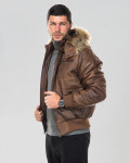 Men's leather down jacket - Boston | Leather Trend