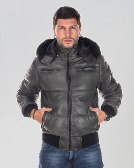 Men's leather down jacket - Boston | Leather Trend