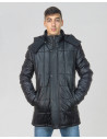 Piumino da uomo mod. Piumino Lungo Nero in vera pelle 100% made in Italy