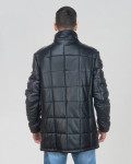 Piumino da uomo mod. Piumino Lungo Nero in vera pelle 100% made in Italy