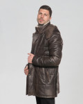 Piumino da uomo mod. Piumino Lungo Testa di Moro in vera pelle 100% made in Italy