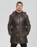 Piumino da uomo mod. Piumino Lungo Testa di Moro in vera pelle 100% made in Italy