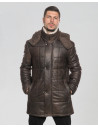 Piumino da uomo mod. Piumino Lungo Testa di Moro in vera pelle 100% made in Italy