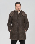 Men's nubuck leather down jacket - Marek | Leather Trend