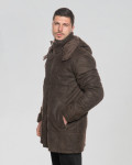 Men's nubuck leather down jacket - Marek | Leather Trend