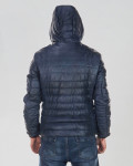 Men's down jacket mod. Rio in genuine blue leather 100% made in Italy