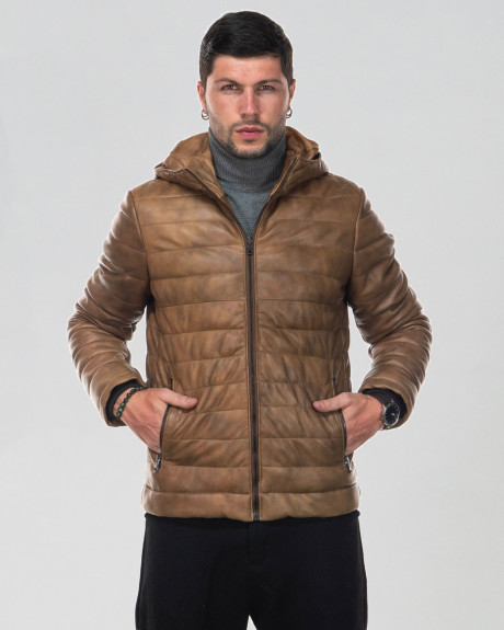 Piumino in pelle da uomo cuoio - Rio | Leather Trend