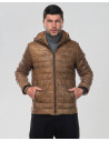 Men's Light Brown Leather Down Jacket - Rio | Leather Trend