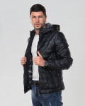 Men's Black Leather Down Jacket - Rio | Leather Trend