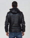 Men's Black Leather Down Jacket - Rio | Leather Trend