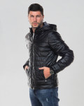 Men's Black Leather Down Jacket - Rio | Leather Trend