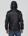 Men's Black Leather Down Jacket - Rio | Leather Trend