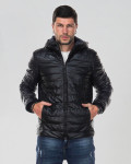 Men's Black Leather Down Jacket - Rio | Leather Trend