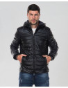 Men's Black Leather Down Jacket - Rio | Leather Trend