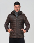 Men's Dark Brown Leather Down Jacket - Rio | Leather Trend