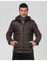 Men's Dark Brown Leather Down Jacket - Rio | Leather Trend