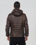 Men's Dark Brown Leather Down Jacket - Rio | Leather Trend