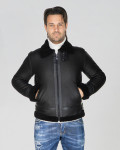 Giacca uomo nera in vero montone Shearling 100% made in Italy
