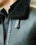 Giacca uomo nera in vero montone Shearling 100% made in Italy