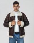 Giacca uomo Testa di Moro effetto Liscio in vero montone Shearling 100% made in Italy