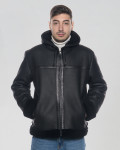 Giacca uomo nera in vero montone Shearling 100% made in Italy