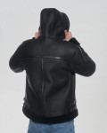 Giacca uomo nera in vero montone Shearling 100% made in Italy