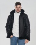 Giacca uomo nera in vero montone Shearling 100% made in Italy