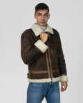 Man jacket in real Shearling Brown Scratched Effect man jacket in real Shearling 100% made in Italy