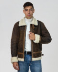 Man jacket in real Shearling Brown Scratched Effect man jacket in real Shearling 100% made in Italy