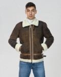 Man jacket in real Shearling Brown Scratched Effect man jacket in real Shearling 100% made in Italy