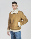 Giacca uomo Cuoio  in vero montone Shearling 100% made in Italy