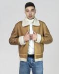 Giacca uomo Cuoio  in vero montone Shearling 100% made in Italy