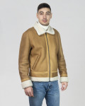 Giacca uomo Cuoio  in vero montone Shearling 100% made in Italy