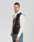Gilet in Pelle Nero da Uomo - Vincent | Leather Trend
