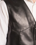 Gilet in Pelle Nero da Uomo - Vincent | Leather Trend