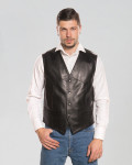 Gilet in Pelle Nero da Uomo - Vincent | Leather Trend