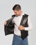 Gilet in Pelle Nero da Uomo - Vincent | Leather Trend