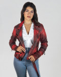 Women's Red Perfecto Leather Jacket - Grace | Leather Trend