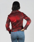 Women's Red Perfecto Leather Jacket - Grace | Leather Trend