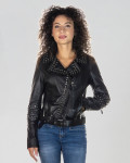 Women's Black Perfecto Leather Jacket - Grace | Leather Trend