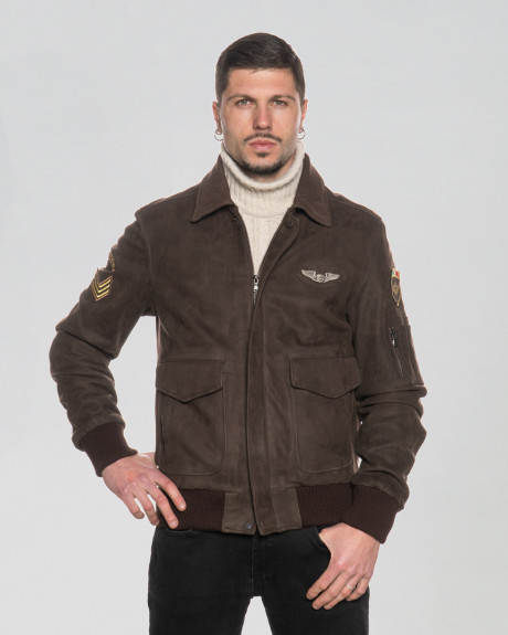 Bomber in Nabuk Testa di Moro - Dante | Leather Trend