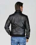 Giacca in pelle uomo mod. aviatore nero in vera pelle 100% made in Italy