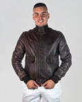Men's Dark Brown Leather Bomber Jacket – Milo | Leather Trend