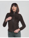 Women's Dark Brown Suede Biker Jacket | Leather Trend